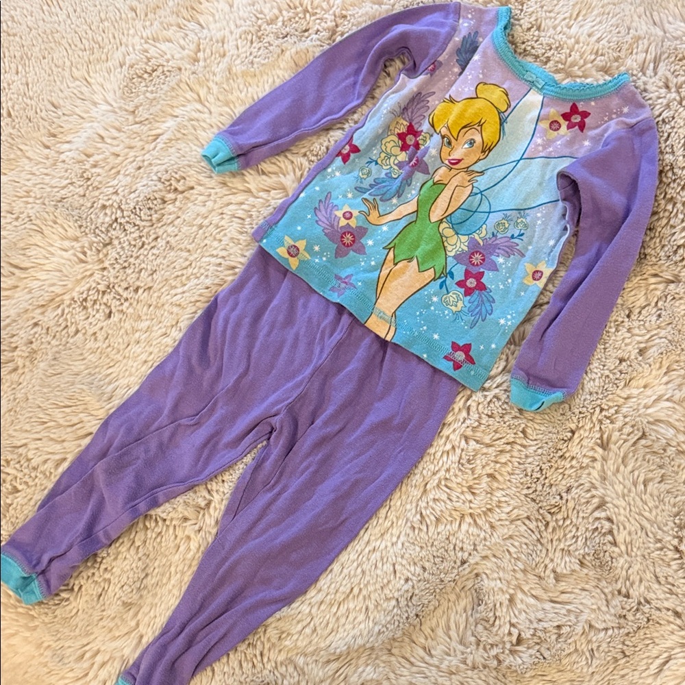 Disney Fairies Tinkerbell Purple Pajama Set Girls 3t